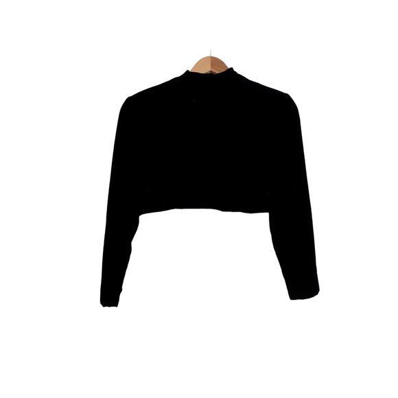 Vintage Fabian Molina cropped black velvet blazer size 14 - Picture 2 of 8